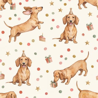 Joyful Dachshund Birthday Pattern