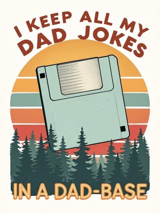 Retro Floppy Disk Sunset Illustration