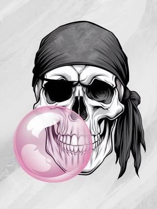 Nautical Pirate Skull with Bubblegum