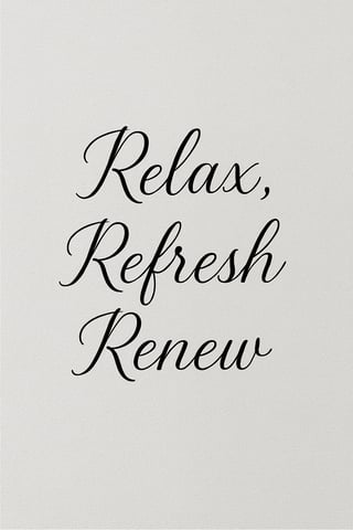 Relax Refresh Renew Typography Art