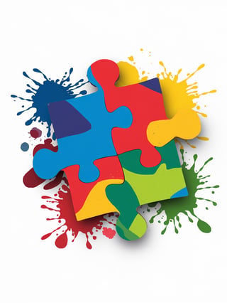 Vibrant Colorful Puzzle Piece Artwork