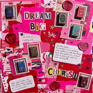 Feminine Maximalist Scrapbook Layout