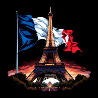 Eiffel Tower Vector Graphic T-Shirt Design