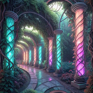 Neon Pastel Tubes and Glowing Vines
