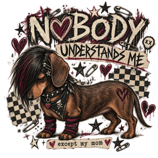 Y2K Emo Dachshund Vintage Graphic