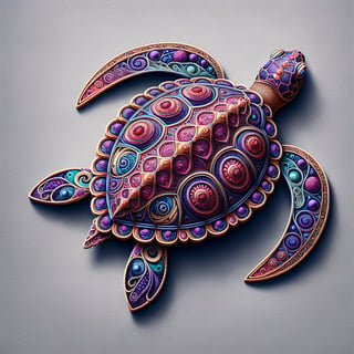 Intricate Ornate Sea Turtle Illustration