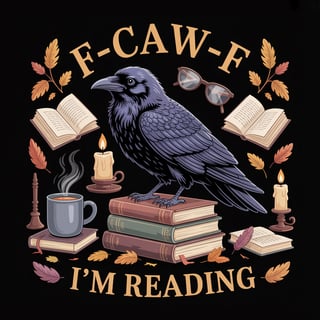 Realistic Raven Reading Illustration