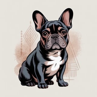 Bohemian Hand-Painted French Bulldog