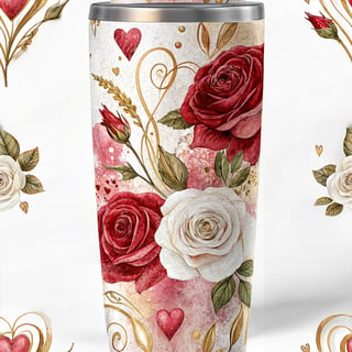 Impasto Roses Tumbler Wrap Design