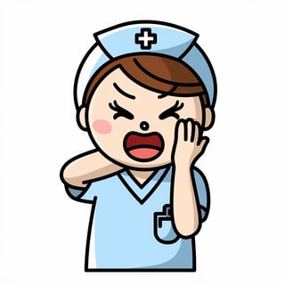 Cartoon Nurse Facepalm Illustration