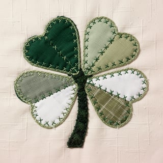 Patchwork Shamrock Folk Art Design
