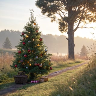 Realistic Christmas Tree in Daylight