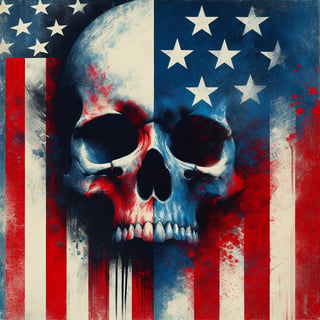 Patriotic Skull American Flag Artwork