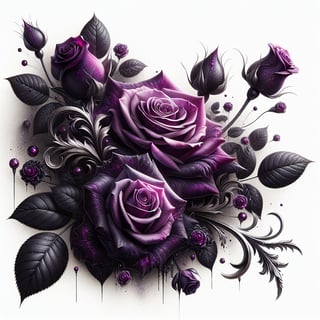 Dramatic Purple Rose Digital Art