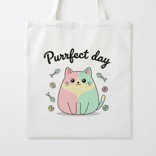 Minimalist Cat Tote Bag Design