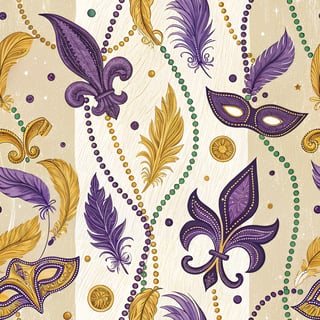 Seamless Mardi Gras Celebration Wrap