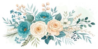 Watercolor Horizontal Bouquet Design