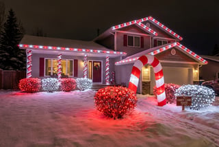Candy Cane Striped Holiday Lights