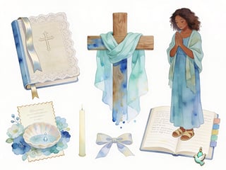 Soft Watercolor Christian Clipart Set