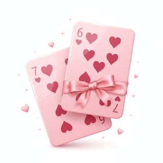 Romantic Pink Hearts Playing Cards