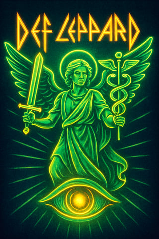 Def Leppard Neon Winged Figure Art