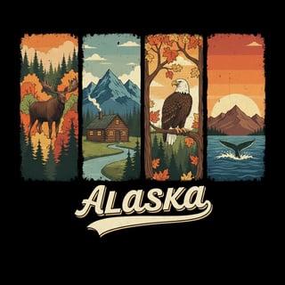 Vintage Alaskan Wilderness T-Shirt Design