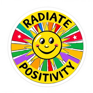 Cheerful Sun Radiate Positivity Badge