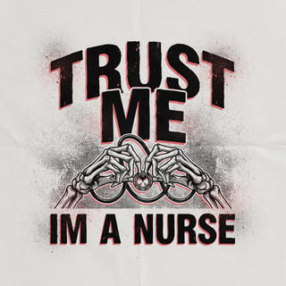 Grunge Nurse Typography Illustration