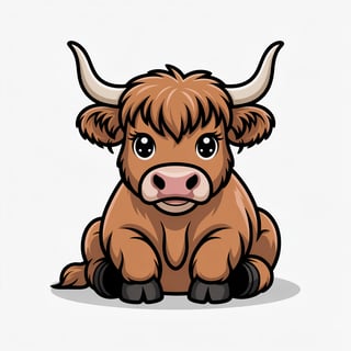 Charming Highland Cow Vector Art