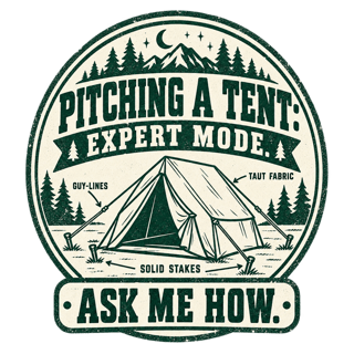 Pitching a Tent: Cheeky Camping T-Shirt Art