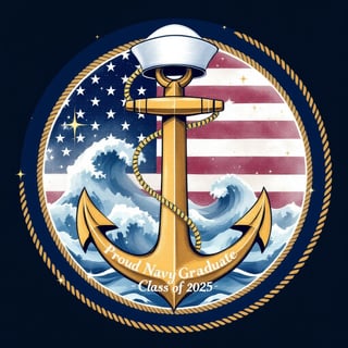 Navy Anchor Sign with Patriotic Design