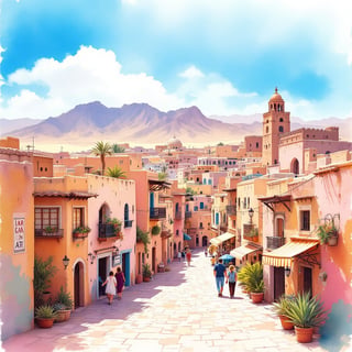 Vibrant Qatar Travel Poster Illustration