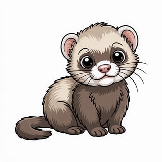 Cute Animated Ferret Nursery Art