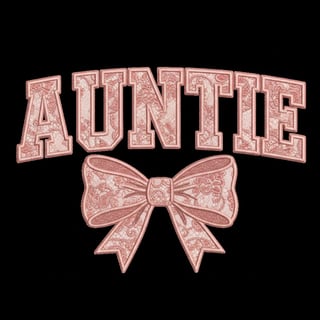 Embroidered Auntie Text Design