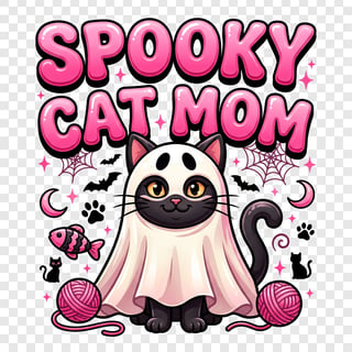 Spooky Cat Mom Halloween Graphic