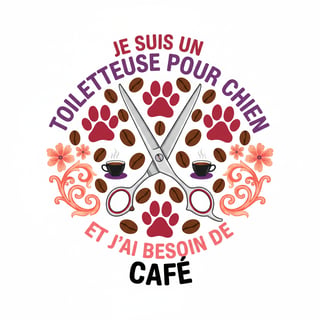 Dog Grooming Coffee Illustration
