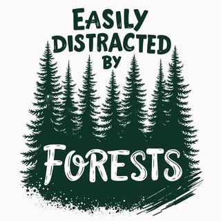 Easily Distracted by Forests T-Shirt Design