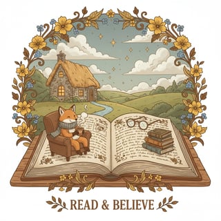 Whimsical Book Illustration with Fox