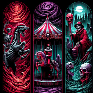 Gothic Haunted Carousel Illustration