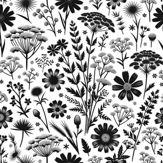 Seamless Wildflowers Pattern SVG