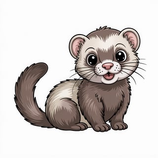 Cute Animated Ferret Nursery Art