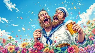 Drunken Sailor Singing Digital Art