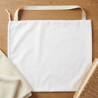 Large White Laundry Bag Flatlay