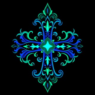 Symmetrical Fantasy Cross Illustration