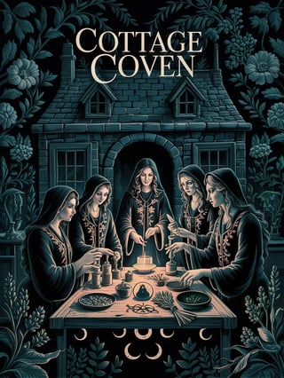 Dark Floral Cottage Coven Design