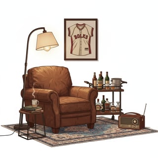 Cozy Vintage Man Cave Interior