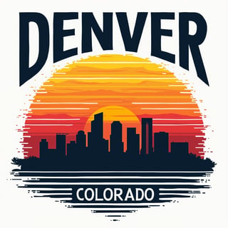 Denver Colorado Sunset Skyline Tee