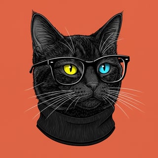 Stylized Black Cat Illustration