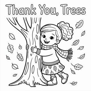 Whimsical Autumn Coloring Page