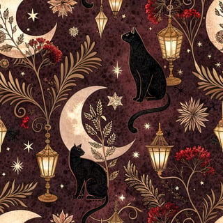 Maroon Gothmas Seamless Pattern